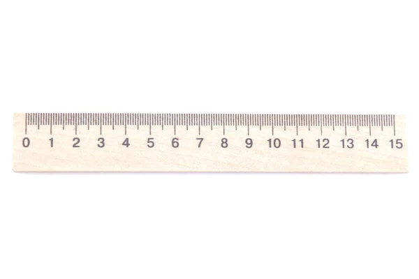 Wooden Ruler School Supplies White Background Isolated — Stock Photo, Image