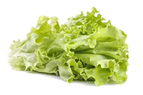 Čerstvý Zelený Salát Listy Bílém Pozadí Izolované Detail Zelenina — Stock fotografie