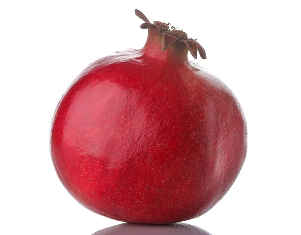 Gros Fruit Grenade Rouge Gros Plan Sur Fond Blanc Isolé — Photo