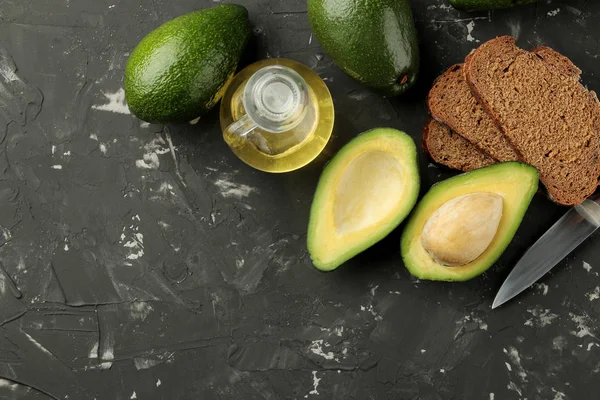 Aguacate Mantequilla Pan Ingredientes Para Hacer Sándwiches Aguacate Sobre Fondo — Foto de Stock