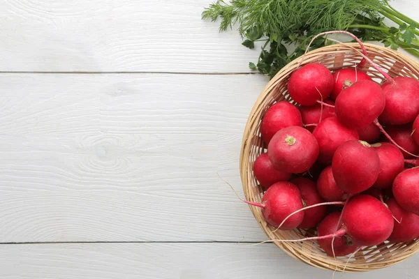 Rábano Fresco Verduras Frescas Primavera Rábanos Verduras Frescas Una Mesa — Foto de Stock