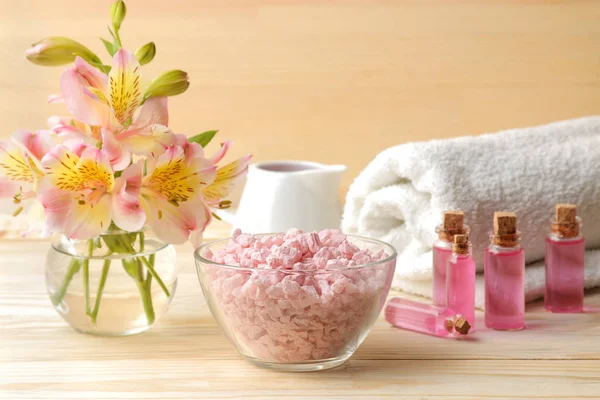 Spa Aromatherapie Body Care Cosmetica Aroma Olie Zeezout Een Natuurlijke — Stockfoto