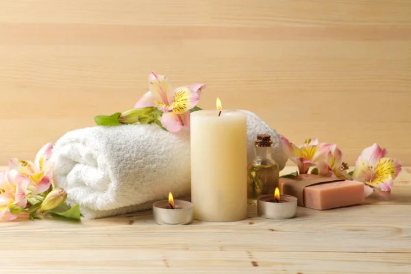 Spa Aromatherapie Cosmetica Voor Lichaamsverzorging Handgemaakte Zeep Aromatherapie Olie Zeezout — Stockfoto