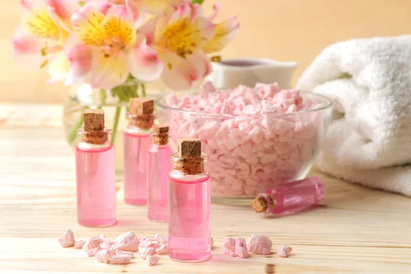 Spa Aromatherapie Body Care Cosmetica Aroma Olie Zeezout Een Natuurlijke — Stockfoto