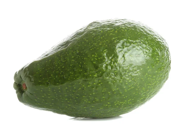 Verse Rijpe Smakelijke Avocado Witte Geïsoleerde Achtergrond Tropisch Fruit Close — Stockfoto