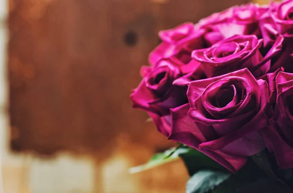 Bukiet Róż Różowy Tło Grunge — Zdjęcie stockowe