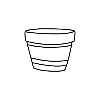 Oda için çiçek. Beyaz bir arka planda izole edilmiş ev bitkileri için saksı. Vektör, beyaz arka planda bir ev bitkisi bulunan bir illüstrasyonu izole etti. Doodle tarzı. 