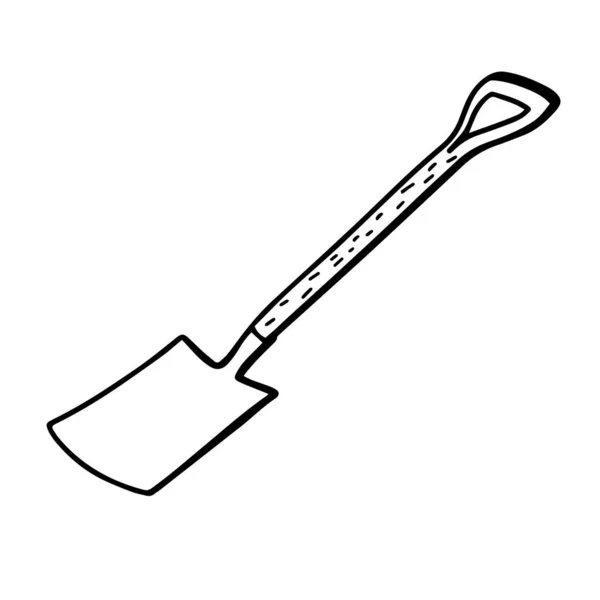 Schaufel Für Erdarbeiten Gartenschaufel Isoliert Auf Weißem Hintergrund Ein Werkzeug — Stockvektor