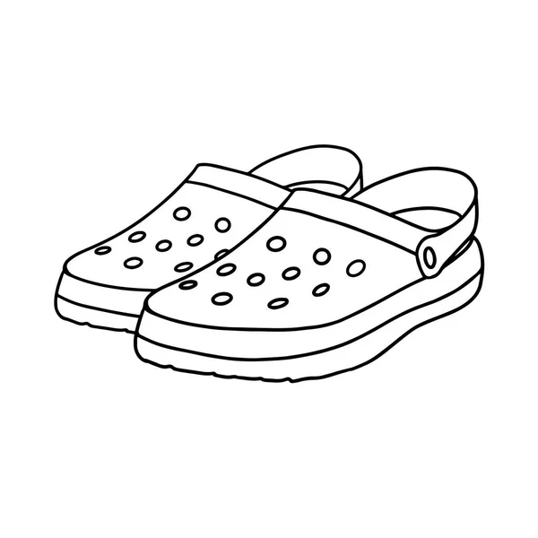 Crocs Geïsoleerd Een Witte Achtergrond Strandsandalen Handgetekende Vector Illustratie Doodle — Stockvector