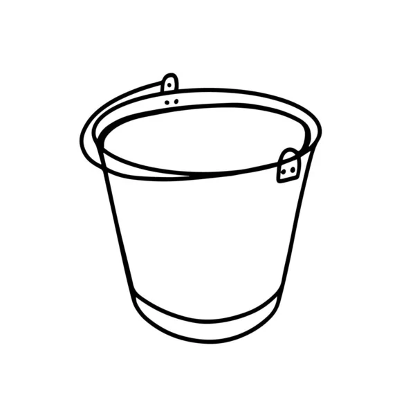 Cubo Aislado Sobre Fondo Blanco Ilustración Vectorial Estilo Doodle Cubo — Vector de stock