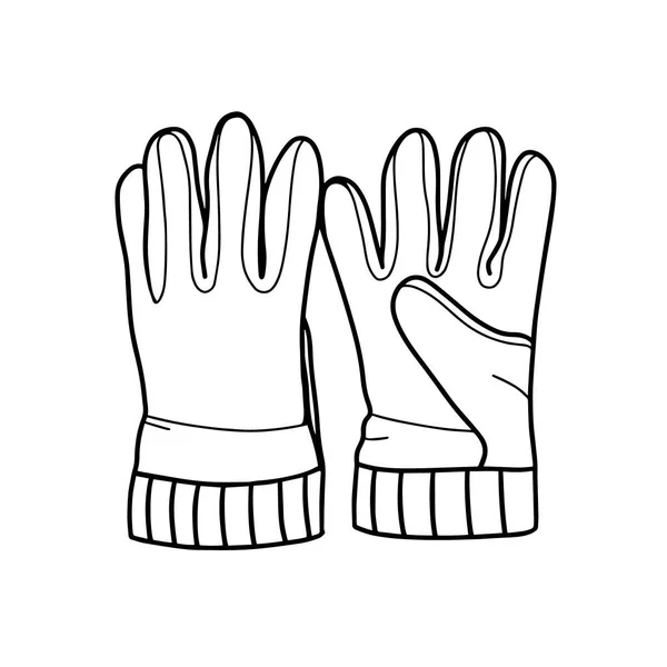 Wanderhandschuhe Isoliert Auf Weißem Hintergrund Doodle Artige Vektorillustration Handgezogene Handschuhe — Stockvektor