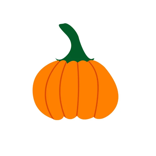 Ilustração plana do vetor da abóbora. Abóbora para Halloween e design de dia de ação de graças. Produtos hortícolas orgânicos de Outono — Vetor de Stock
