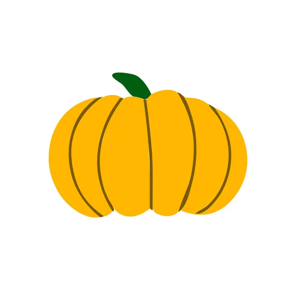 Calabaza amarilla aislada sobre un fondo blanco.Calabaza para Halloween y el diseño del día de Acción de Gracias. — Archivo Imágenes Vectoriales