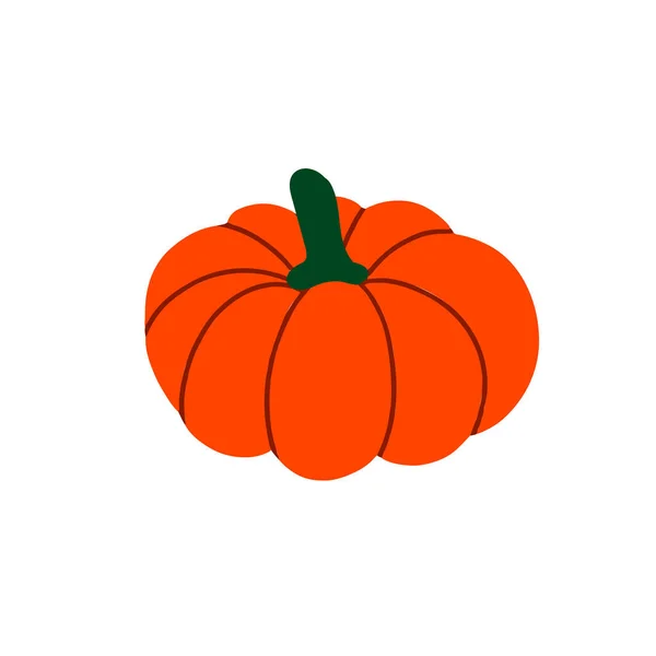 Calabaza vector ilustración plana. Calabaza para Halloween y el diseño del día de acción de gracias. Verduras de otoño ecológicas — Archivo Imágenes Vectoriales