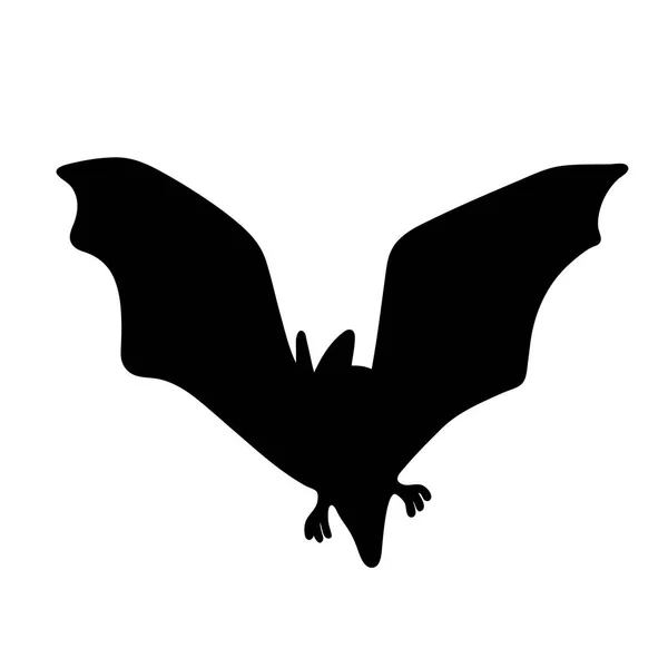 Morcego preto isolado num fundo branco. Silhueta de morcego. Elemento de design para Halloween. Ilustração vetorial —  Vetores de Stock