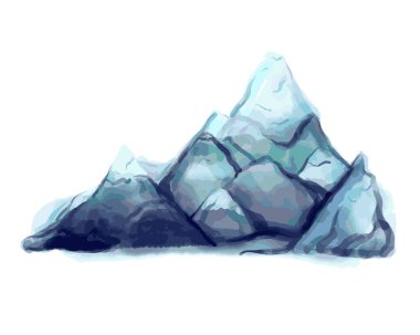 Suluboya dağları. Yüksek dağ sıraları ve tepeler. El çizimi vektör illüstrasyonu