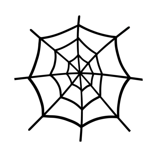 Web isolado em um fundo branco. Web para Halloween, um elemento assustador, fantasmagórico e assustador para o design no Halloween. Vetor —  Vetores de Stock