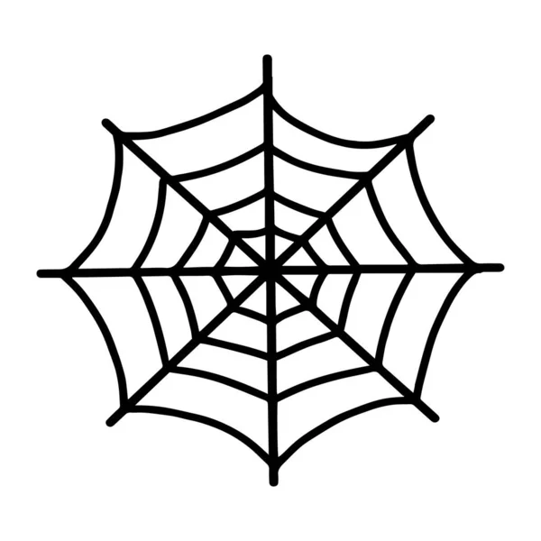 Web isolado em um fundo branco. Web para Halloween, um elemento assustador, fantasmagórico e assustador para o design no Halloween. Vetor — Vetor de Stock