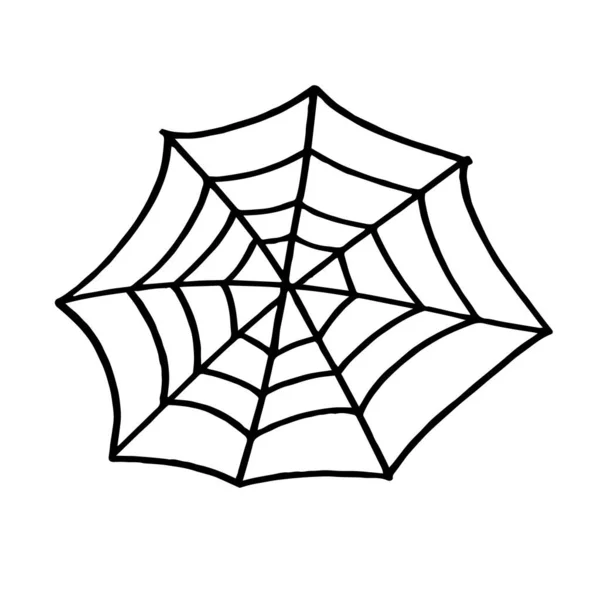 Teia de aranha Web para Halloween, um elemento assustador, fantasmagórico e assustador para o design no Halloween. Vetor — Vetor de Stock