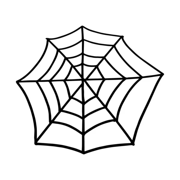 Web isolado em um fundo branco. Web para Halloween, um elemento assustador, fantasmagórico e assustador para o design no Halloween. Vetor — Vetor de Stock