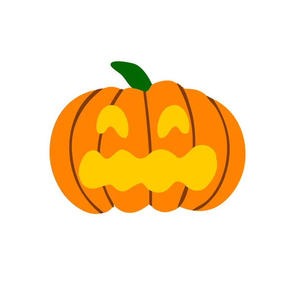Gruseliger Kürbis zu Halloween. Gruseliger Kürbis ist ein Symbol für den Halloween-Feiertag. Vektorflache Illustration — Stockvektor