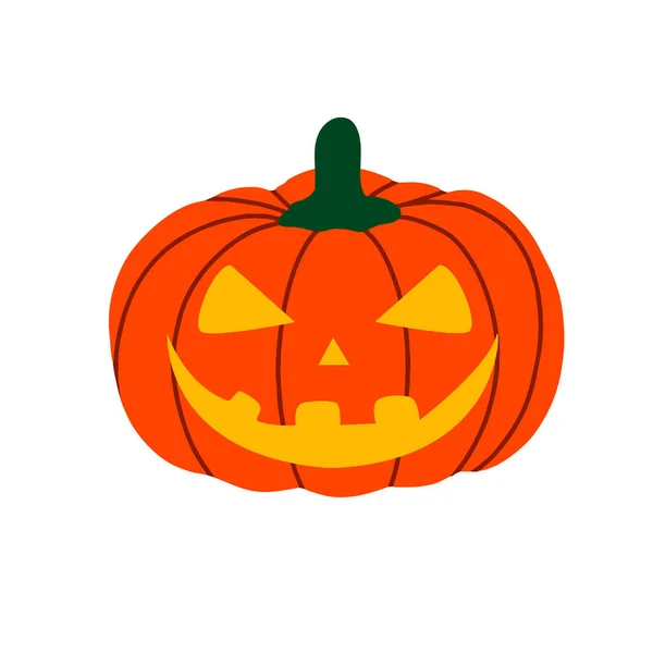 Calabaza malvada para Halloween. Espeluznante linterna de calabaza miedo es un elemento de diseño para Halloween. Ilustraciones planos vectoriales — Archivo Imágenes Vectoriales