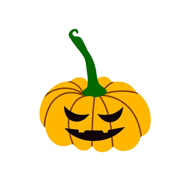 Pompoen voor Halloween. De kwade pompoen is een symbool van de Halloween vakantie. Vector platte illustratie — Stockvector