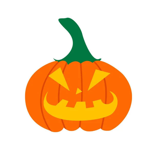 Calabaza malvada para Halloween. Espeluznante calabaza de miedo es un símbolo de la fiesta de Halloween. Ilustración plana del vector — Archivo Imágenes Vectoriales