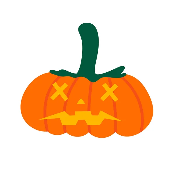 Kürbis zu Halloween. Gruseliger Gruselkürbis ist ein Symbol für den Halloween-Feiertag. handgezeichnete Vektor-Illustration — Stockvektor