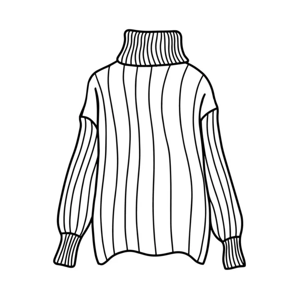 Netter Pullover isoliert auf weißem Hintergrund. Warmer und gemütlicher Pullover. Vektor-Illustration im Doodle-Stil — Stockvektor