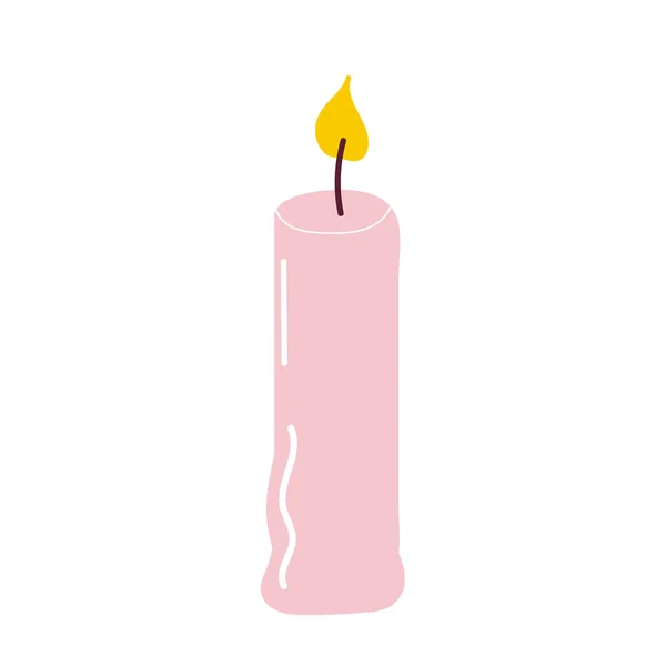 Vela aromática ardiente para aromaterapia y decoración de interiores. Elemento para el diseño. Ilustración vectorial plana — Vector de stock