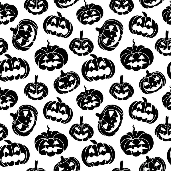 Seamless Pattern of black pumpkins. Vector illustration.Design for paper products, textiles, printing, banners — Stock Vector