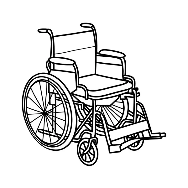 Wheelchair for disabled people. Doodle style — Stock Vector