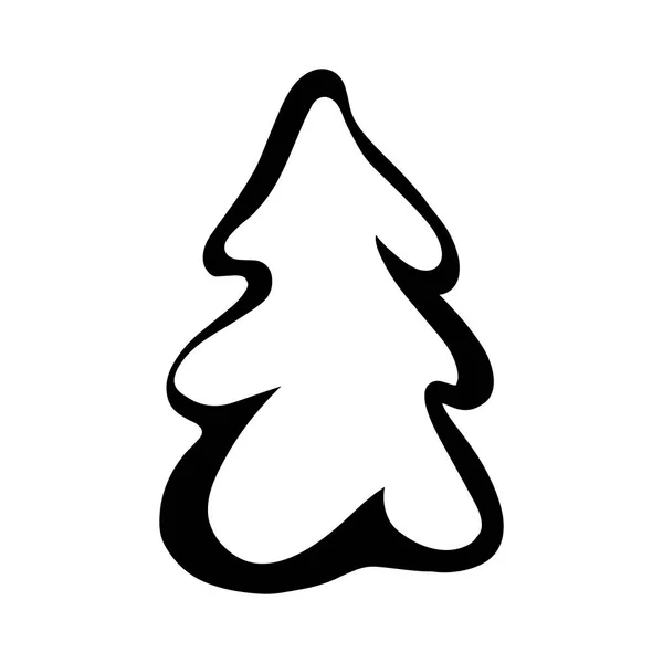 Illustration vectorielle silhouette arbre de Noël — Image vectorielle