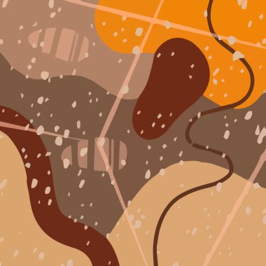 Organik şekilli soyut desen, çizgiler, noktalar