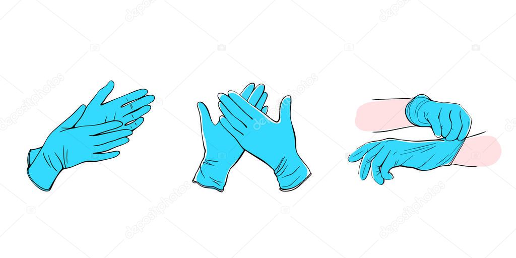 Latex surgical gloves. medical protective gloves