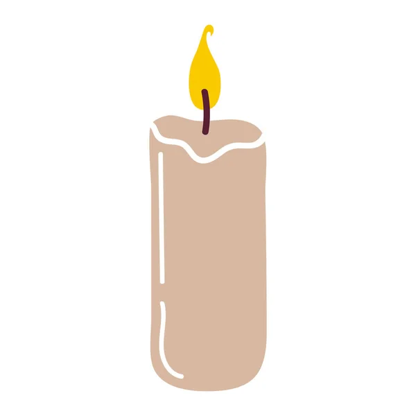 Горящая свеча для украшения интерьера — стоковый вектор