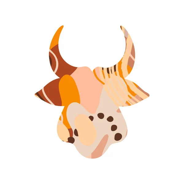 Egy bika absztrakt sziluett feje. 2021-es jelkép — Stock Vector