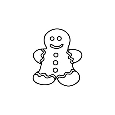 Gingerbread man. Doodle style. Vector illustration clipart