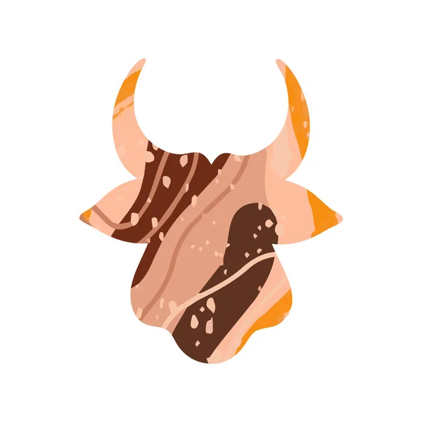 Testa di toro sagoma astratta. Simbolo del 2021 — Vettoriale Stock