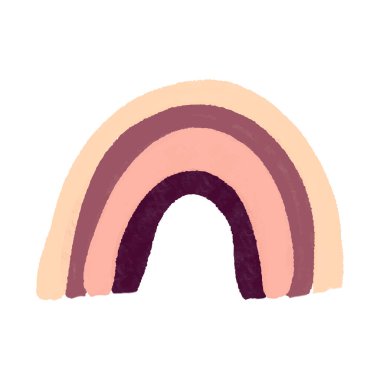 Hassas renkte gökkuşağı. Boho tarzı. Dekor için modern tasarım. El çizimi vektör illüstrasyonu 