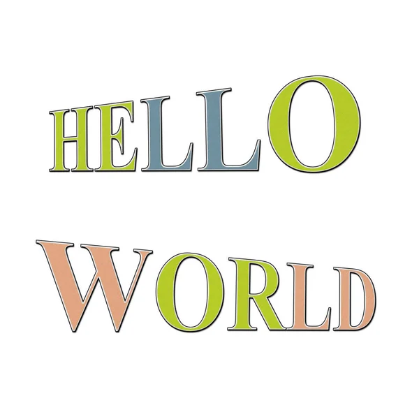 Slova Hello World Barevné Dopisů Texturou — Stock fotografie