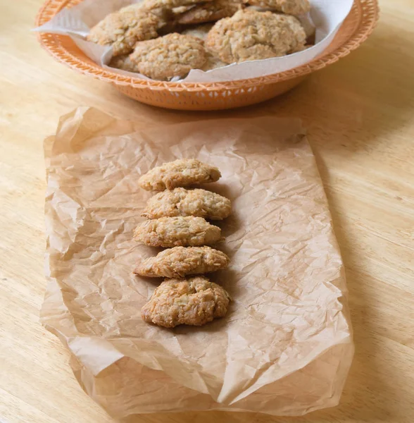 Homemade Oatmeal Cookies Baking Sheet — Stock Photo, Image