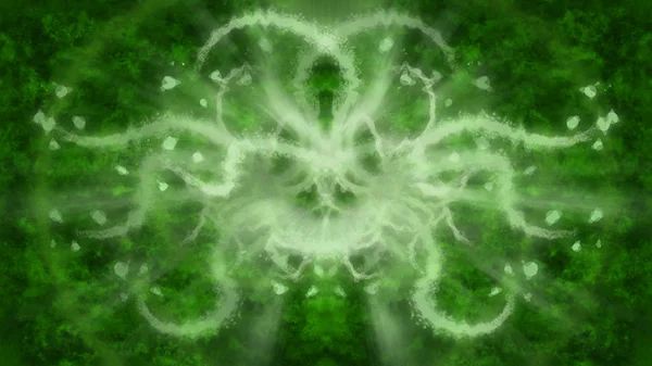 Groene Abstracte Achtergrond Met Licht Mystieke Patroon — Stockfoto