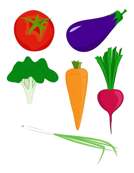 Conjunto Verduras Diferentes Dibujos Animados Vector Ilustración — Vector de stock