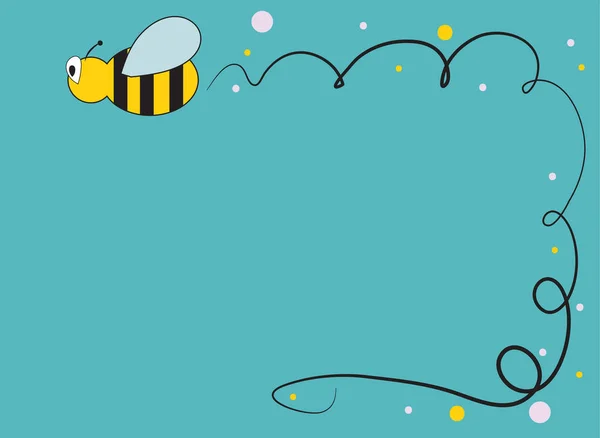Karty Cute Latające Pszczoły Ilustracja Wektorowa — Wektor stockowy