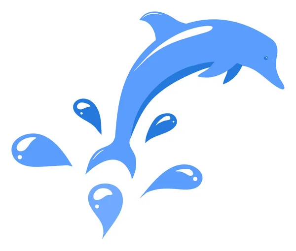 Delfín Salta Del Agua Ilustración Vectorial — Archivo Imágenes Vectoriales