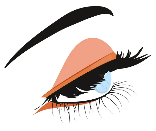 Tvoří Modré Ženské Oko Dlouhými Černými Řasy Korály Vektorové Ilustrace — Stockový vektor