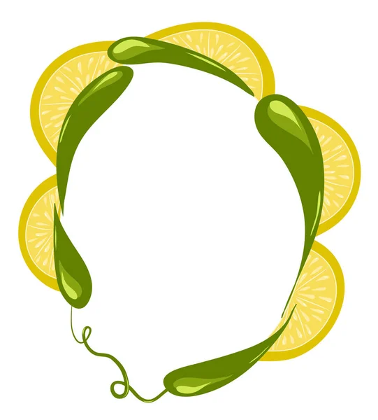 Marco con rodajas de limón — Vector de stock