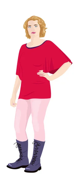 Pretty girl in fashionable clothes — Stock Vector